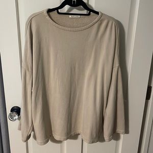 Black Crane Wide Sleeve Top